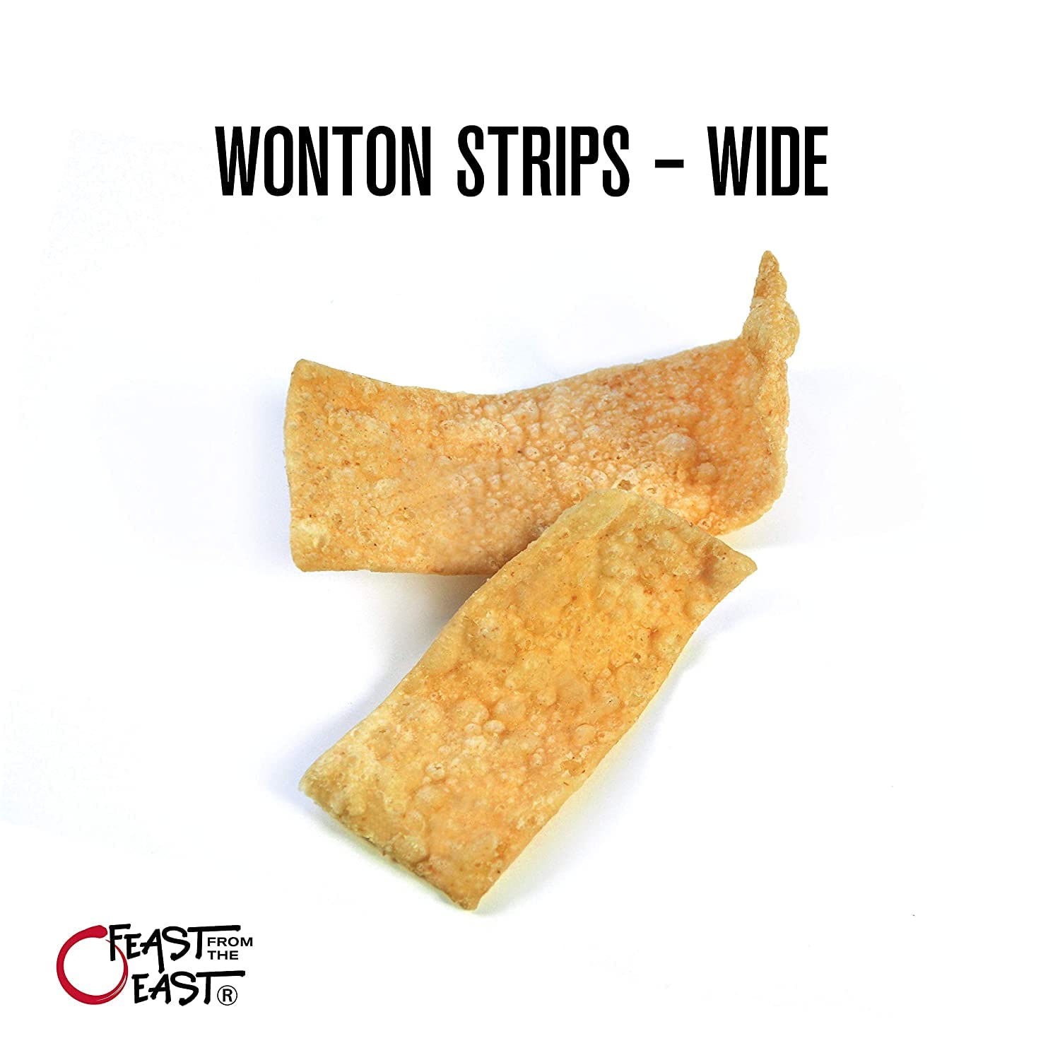 Feast From The East Wonton Strips no artificial preservatives seal.