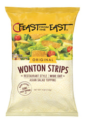 Feast From The East Wonton Strips package front for quick salad topping.