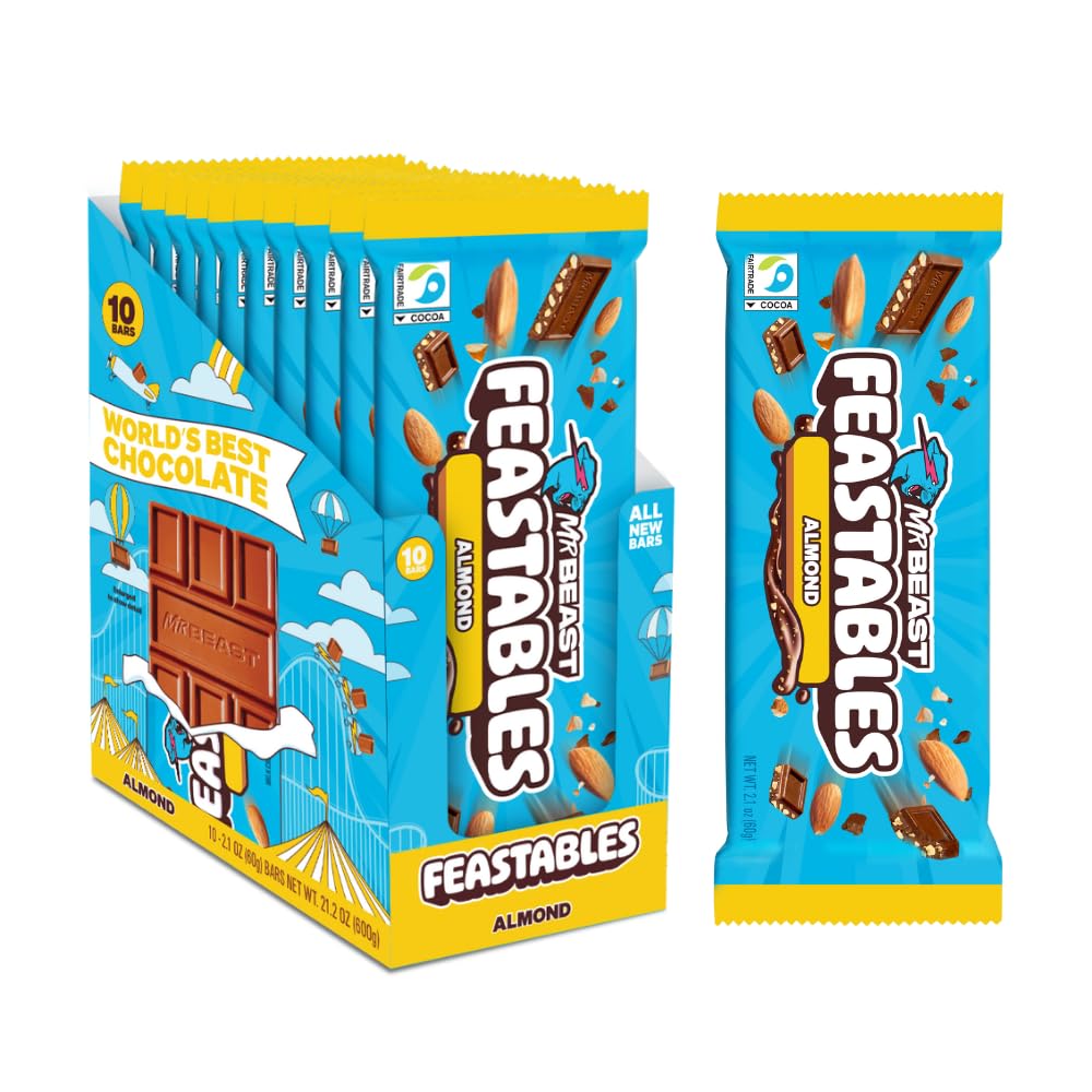 Feastables Almond Milk Chocolate Bar king size pack ready to share