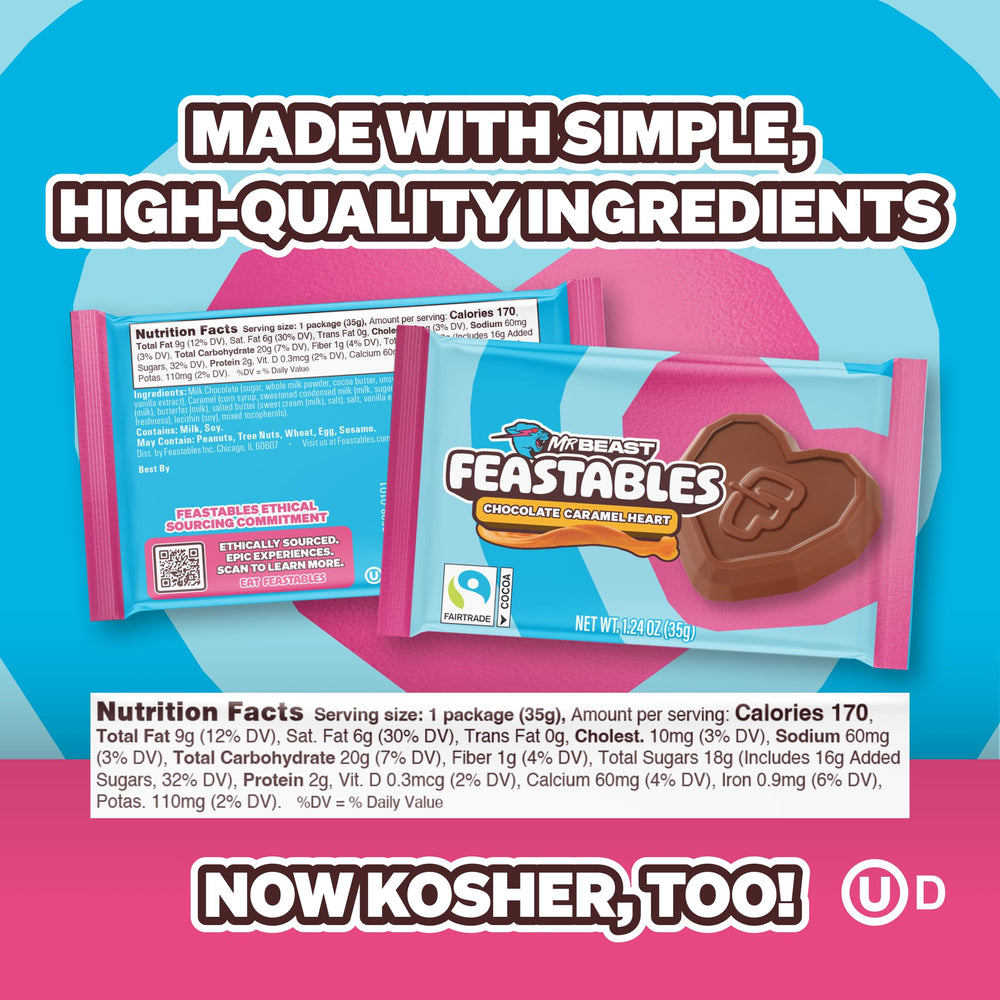 Classroom-friendly Feastables heart cups ready for sharing among students
