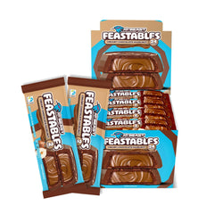 Feastables Hazelnut Cups with milk chocolate and creamy hazelnut center, ideal snack.