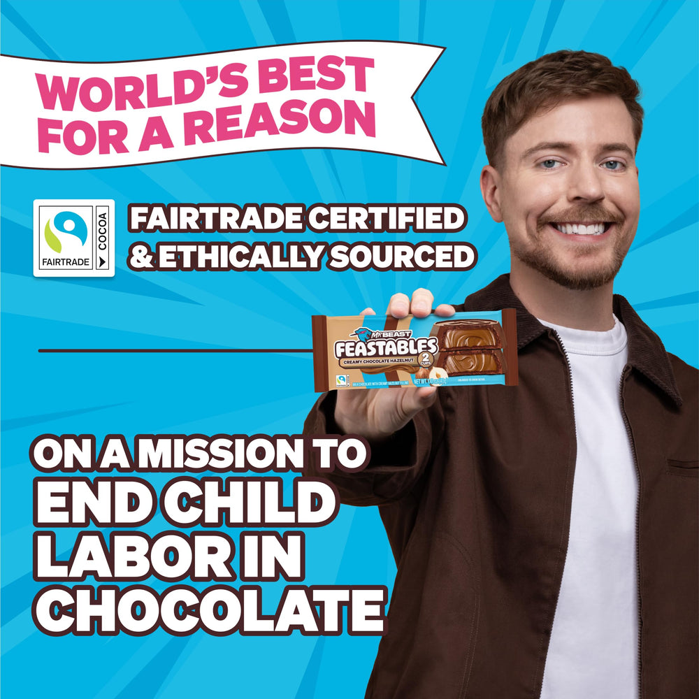 Feastables Hazelnut Cups packaging designed for gifting and sharing.
