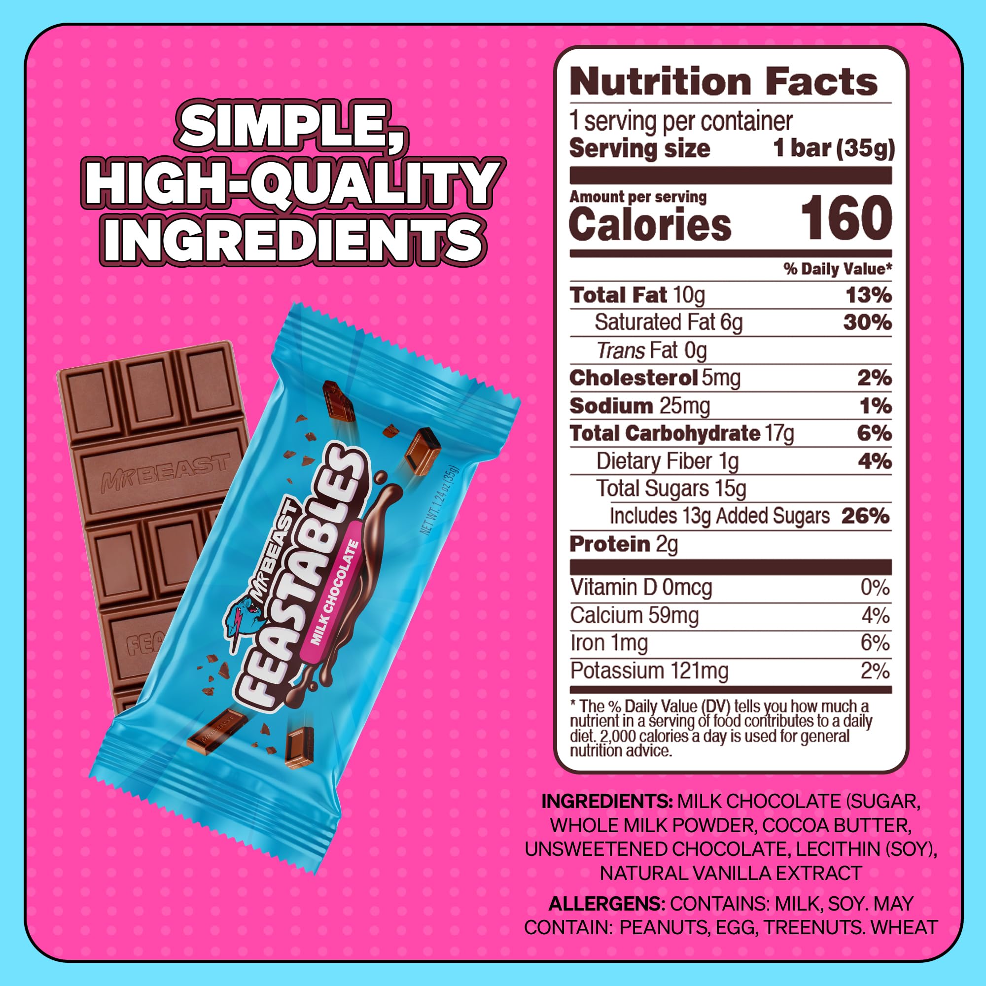 Feastables milk chocolate bar velvety cocoa butter close-up highlighting creamy texture.