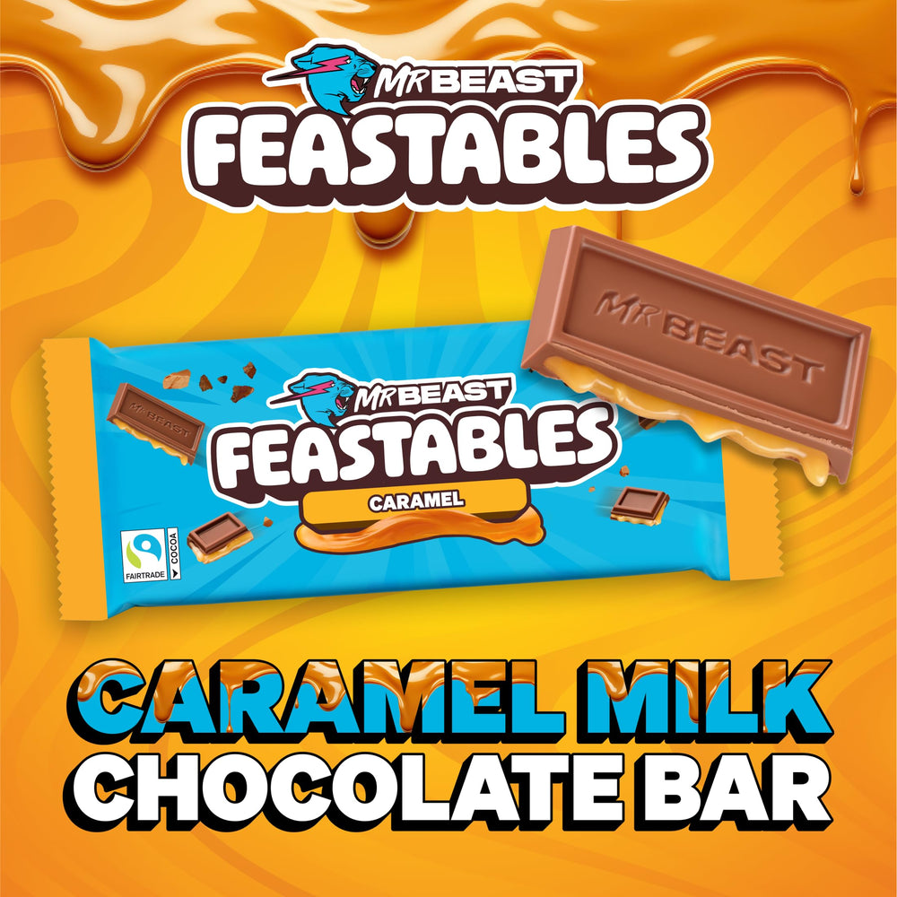 Feastables MrBeast milk chocolate shell with caramel