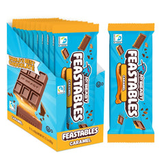 Feastables MrBeast caramel bar pack ready to share