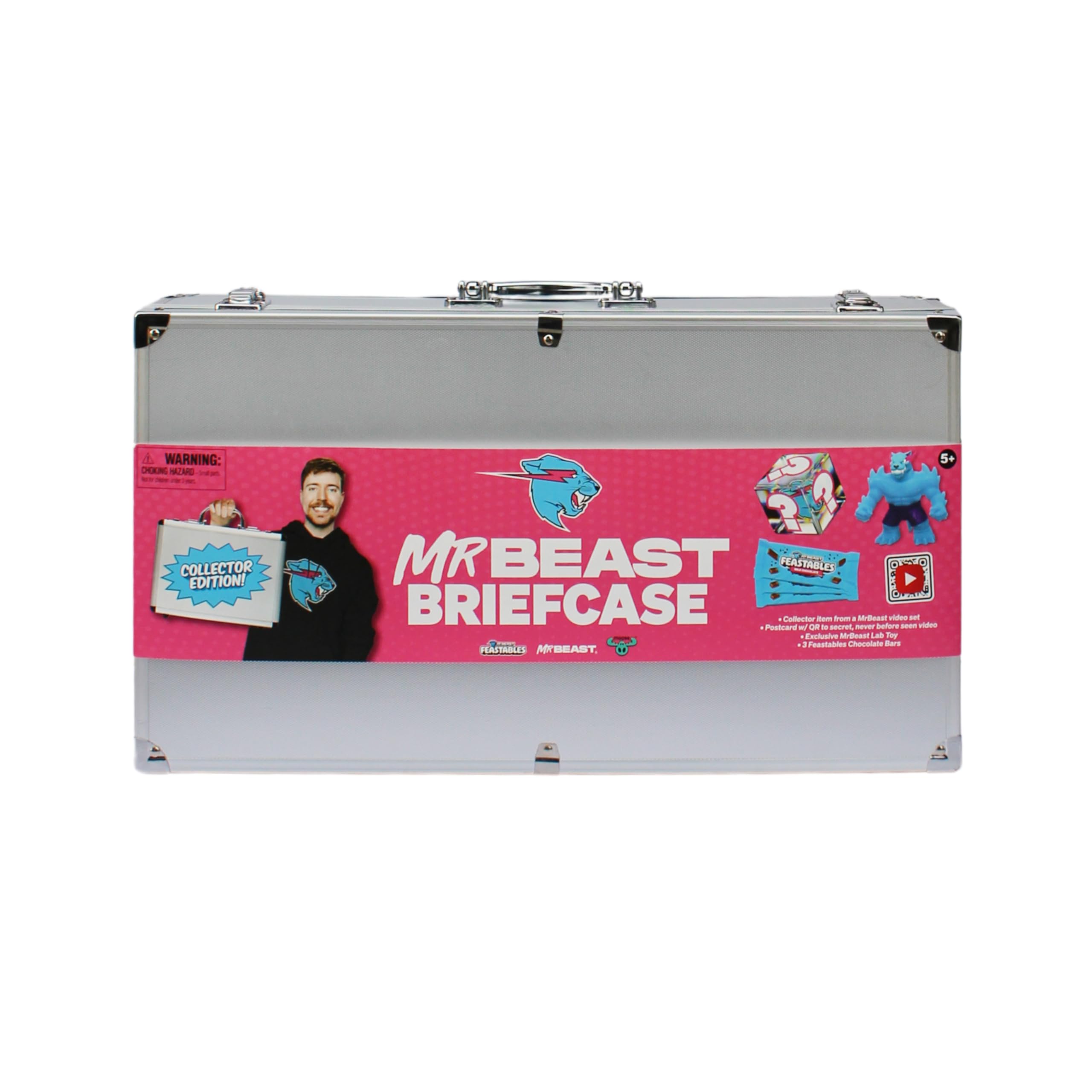 Feastables MrBeast collector briefcase exterior, ideal for gifting and storing the set