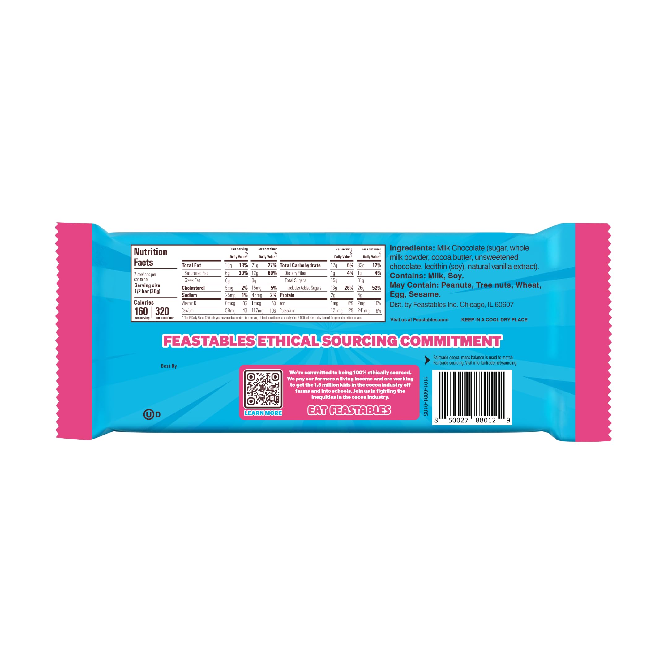 Feastables MrBeast milk chocolate bar snack setup, ready for gifting or personal treat