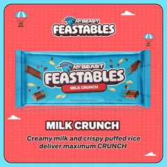 Feastables MrBeast Milk Chocolate Crunch Bar break reveals easy to share pieces