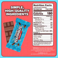 Feastables MrBeast Milk Chocolate Crunch Bar close-up—creamy exterior and light crunch inside.