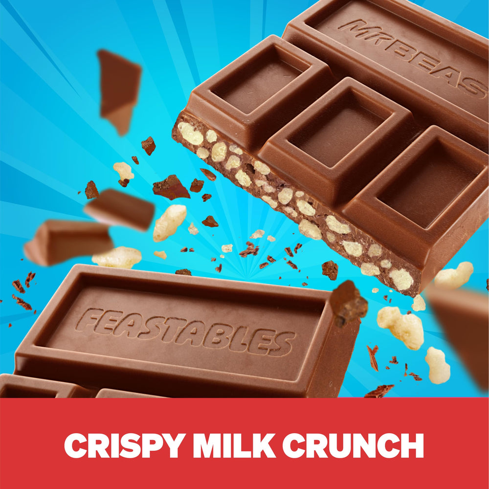 Feastables Peanut Butter bar close-up highlighting nutty richness.