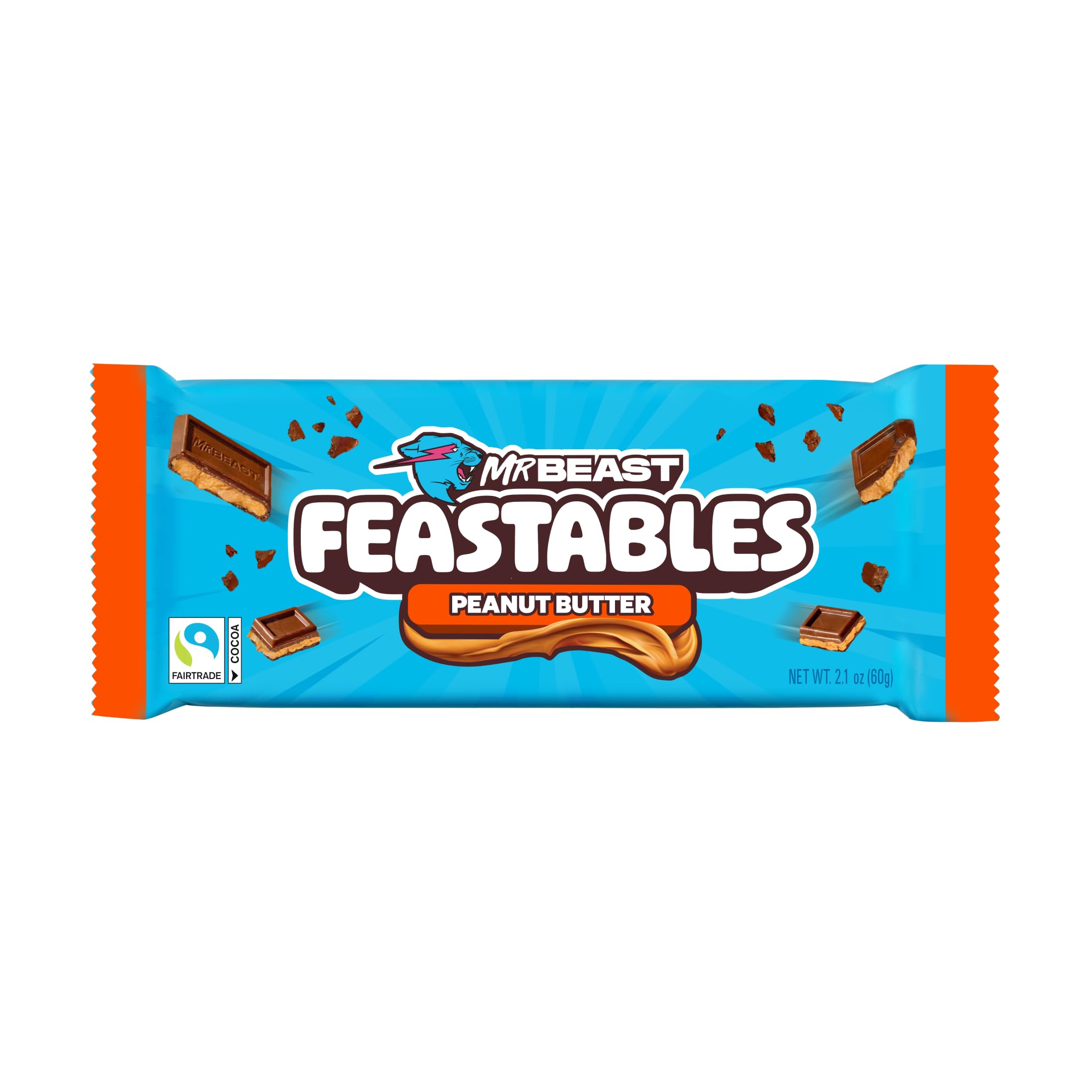Feastables MrBeast king-size bar in packaging highlights shareable indulgence.
