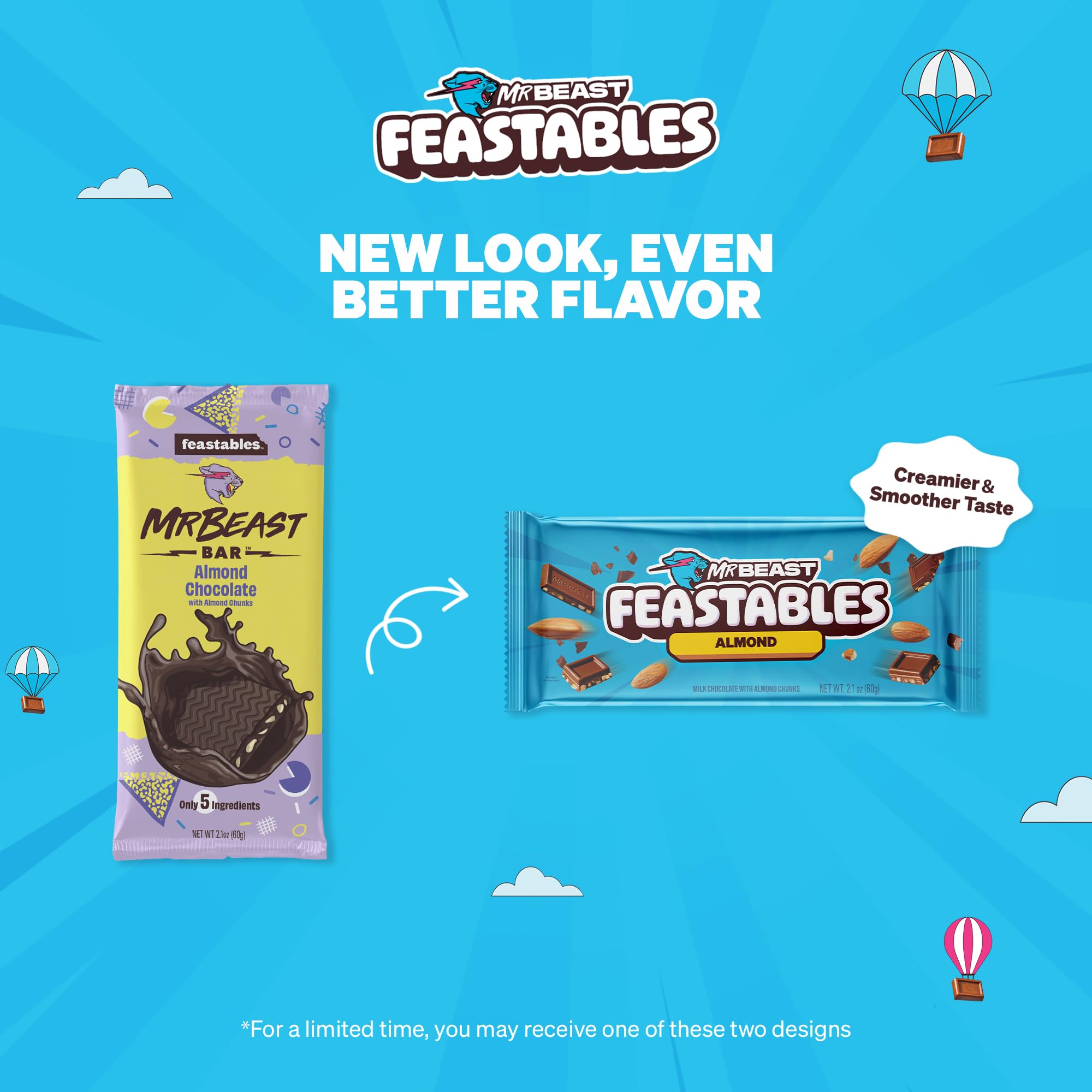 Feastables almond milk chocolate as a quick snack