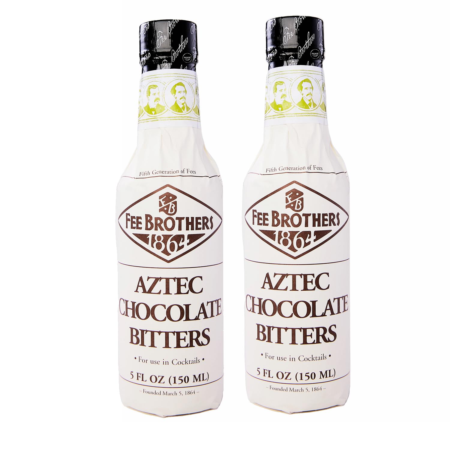 Fee Brothers Aztec Chocolate Bitters bottle front view enhances cocktail flavor notes
