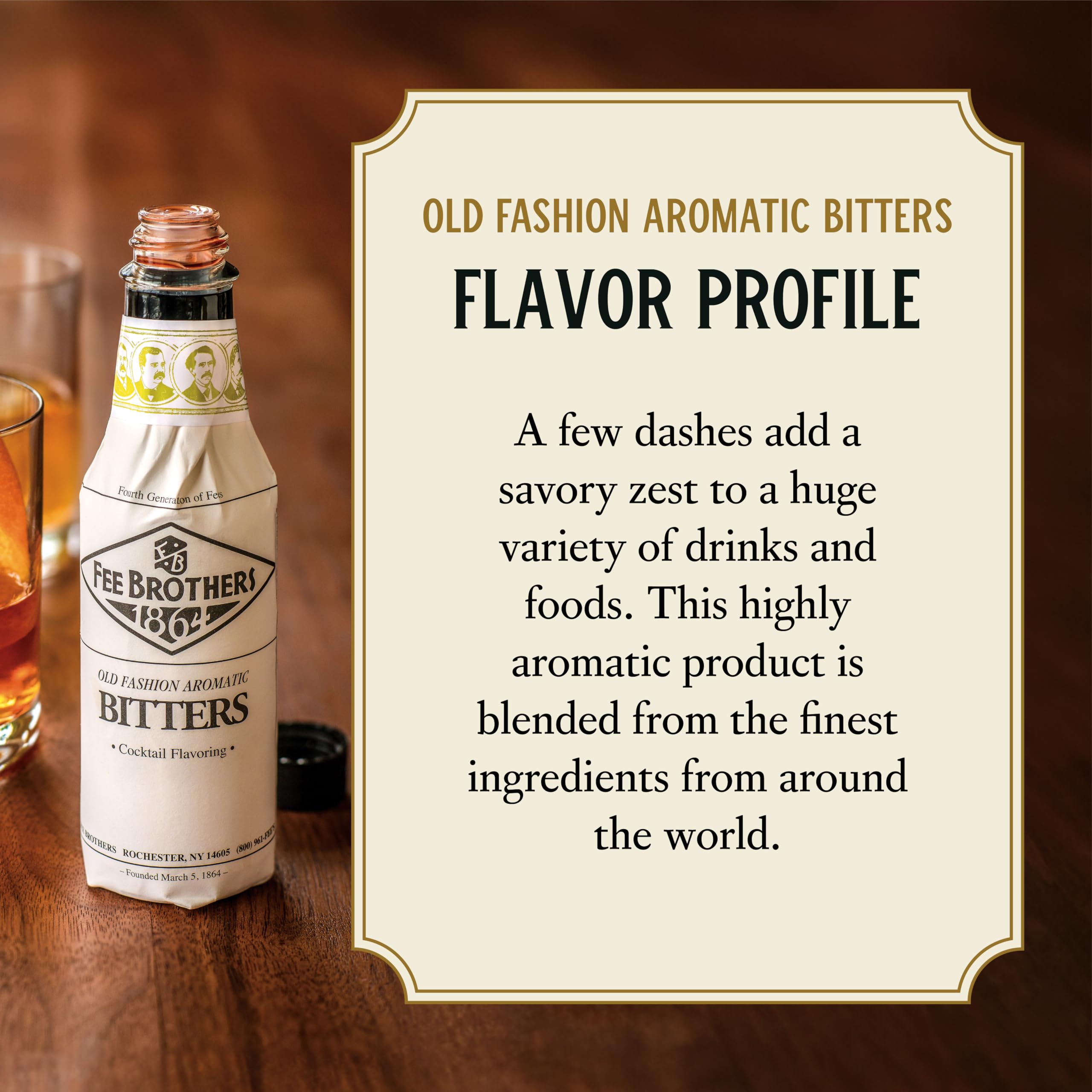 Fee Brothers measuring spoon shows 1–3 dashes for precise flavor