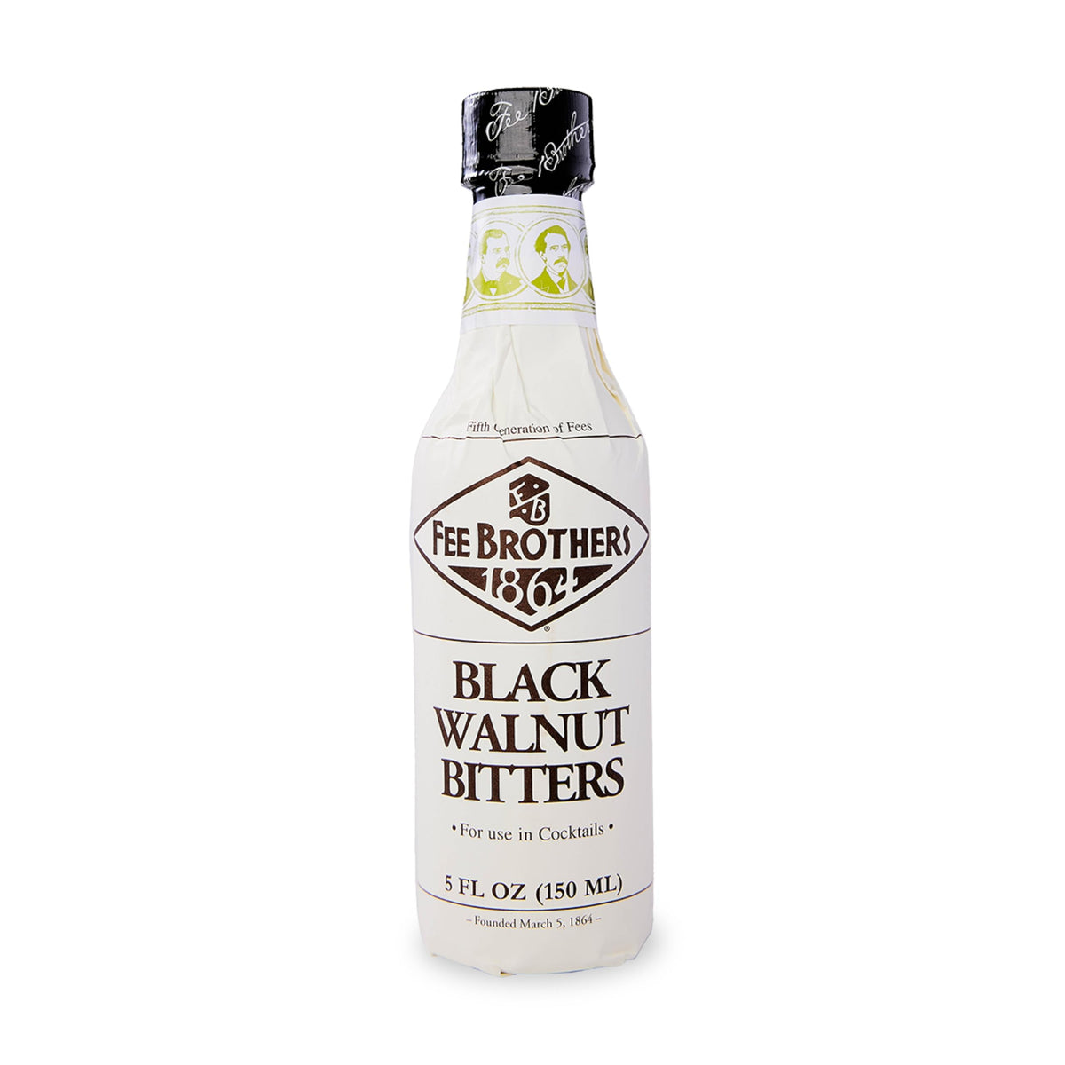 Fee Brothers Black Walnut bitters bottle being poured for cocktails.
