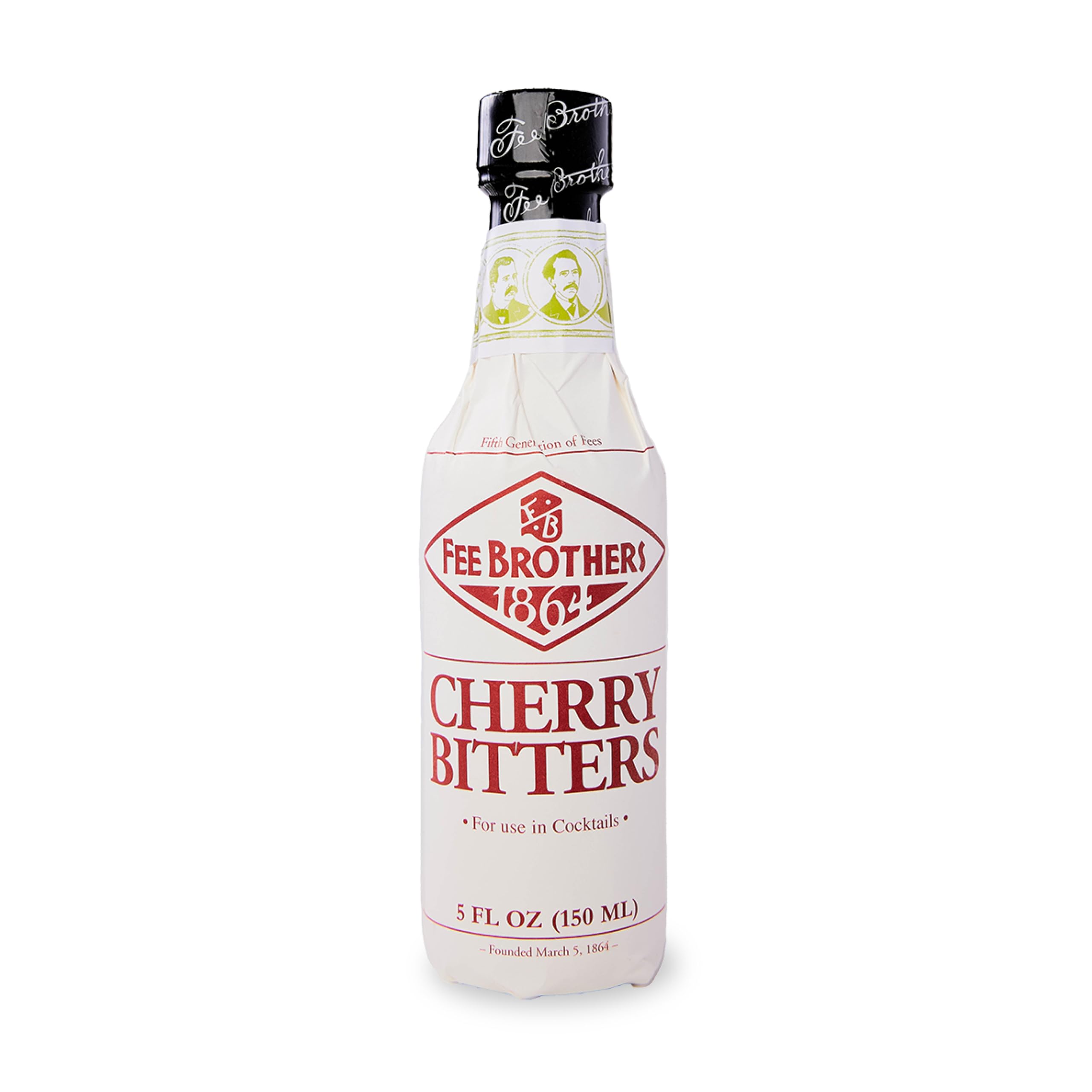 Fee Brothers Cherry Bitters bottle front view highlighting brand and aroma