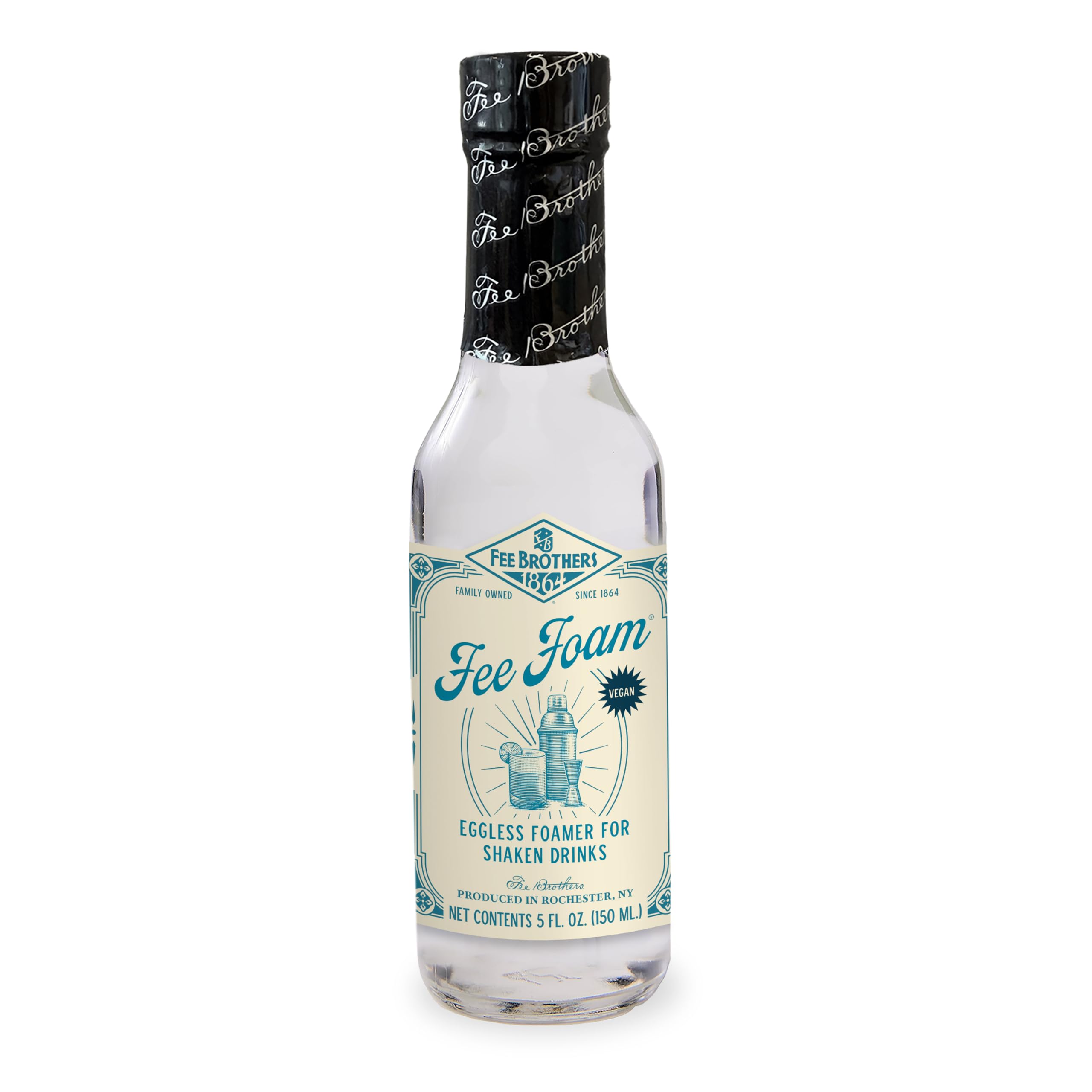 Fee Brothers Fee Foam bottle pouring to create a foamy cocktail finish.