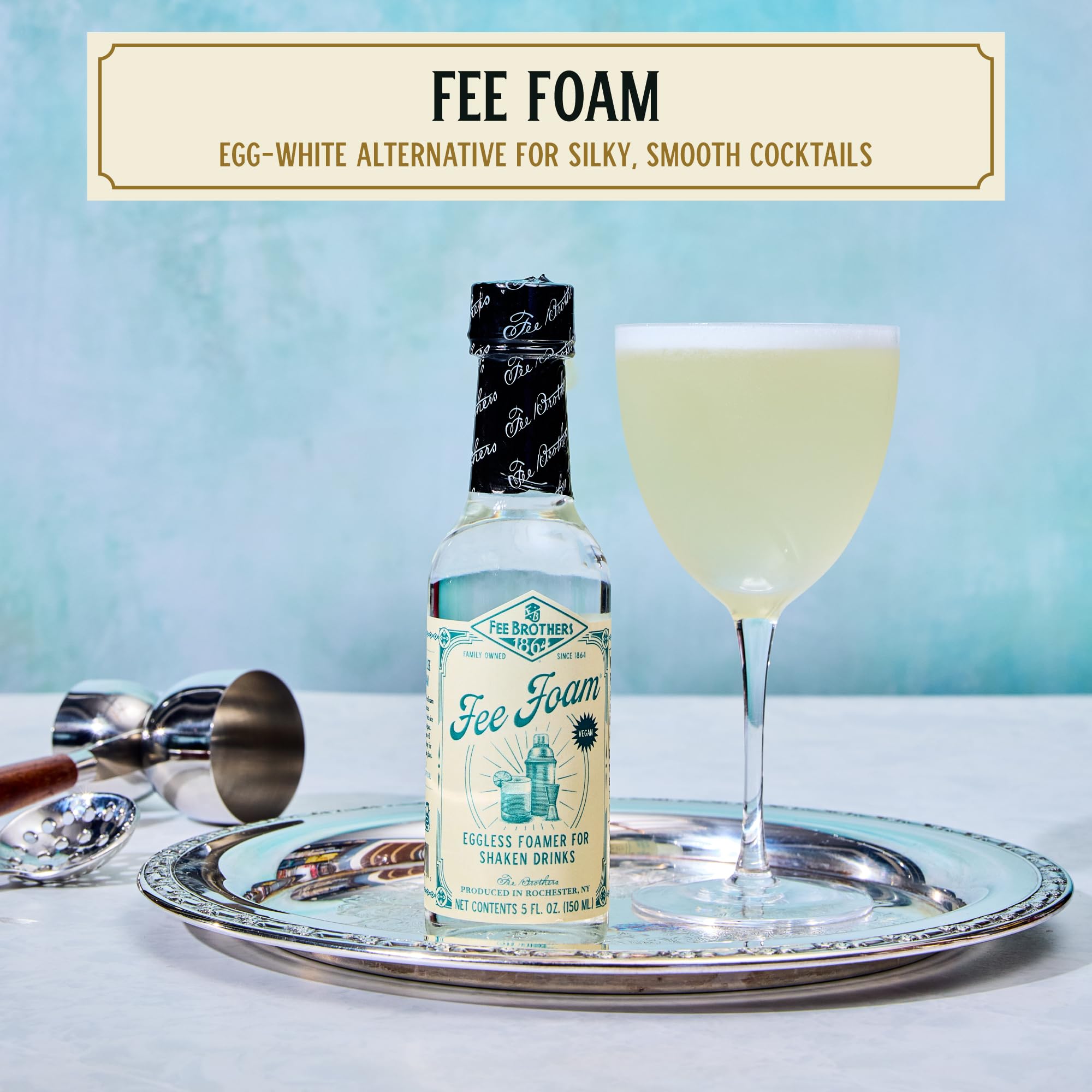 Fee Brothers Fee Foam in a shaker delivering a silky foam finish.