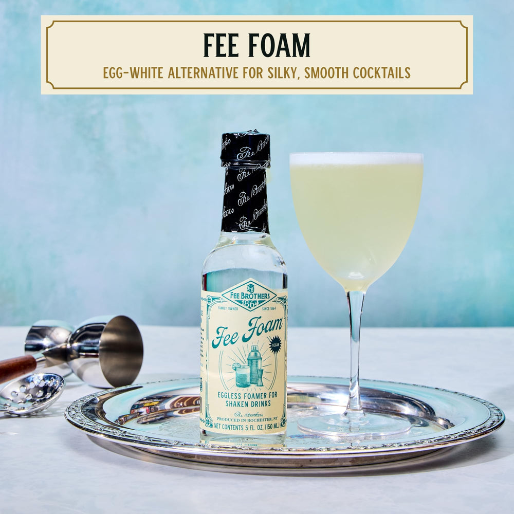 Fee Brothers Fee Foam in a shaker delivering a silky foam finish.