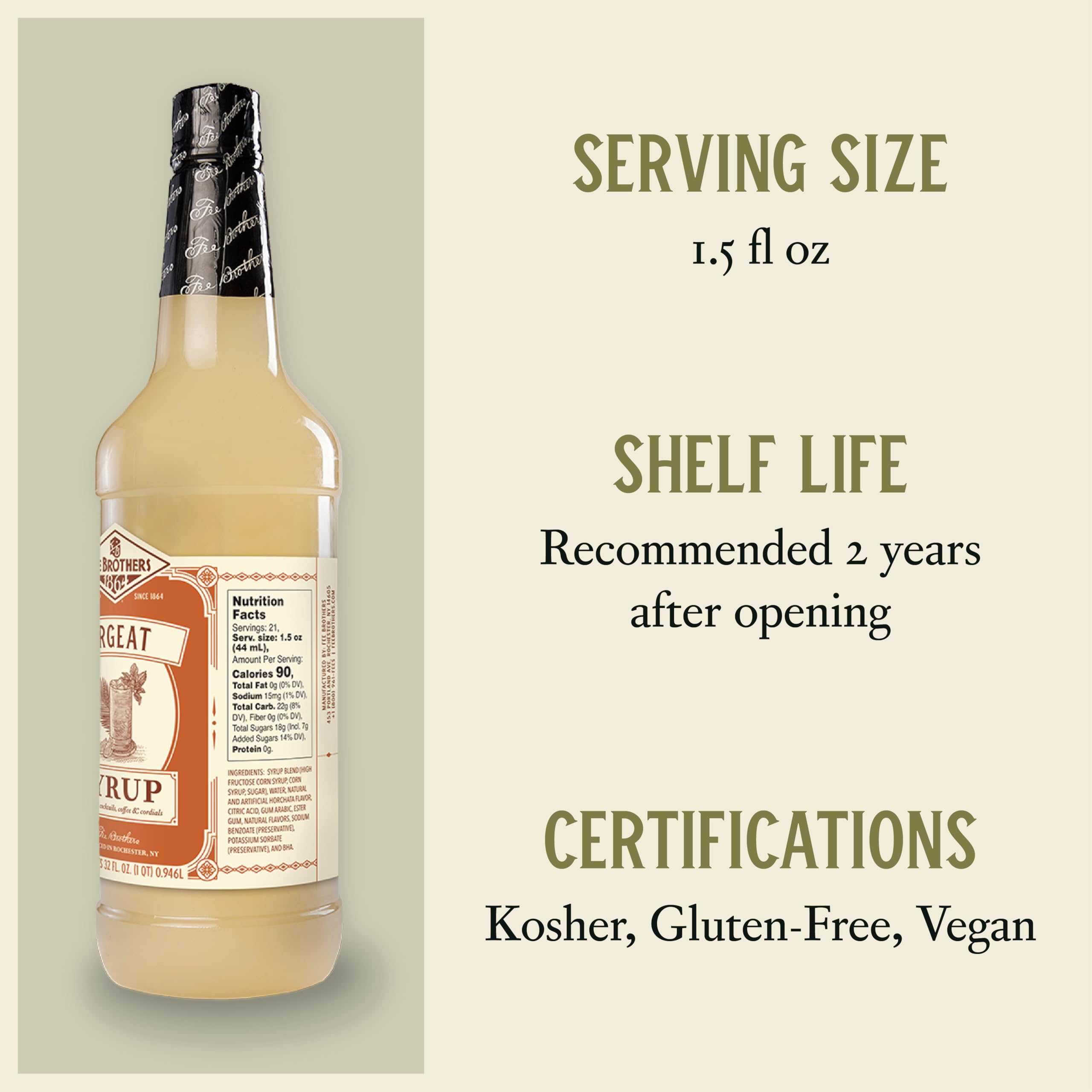 Fee Brothers Flavored Syrup label-closeup highlights premium packaging and labeling