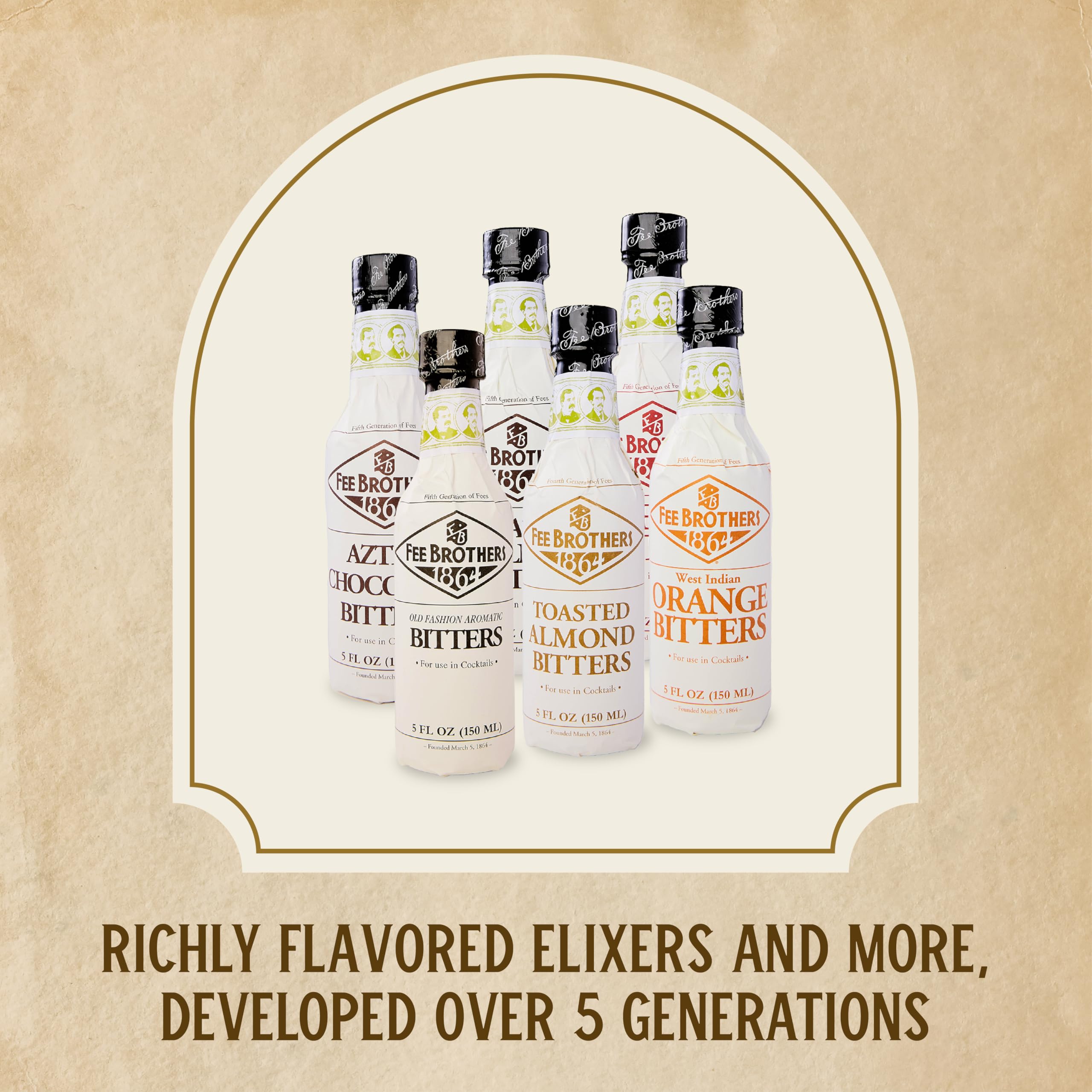Fee Brothers Gift Pack Box featuring six premium bitters for home bartending.