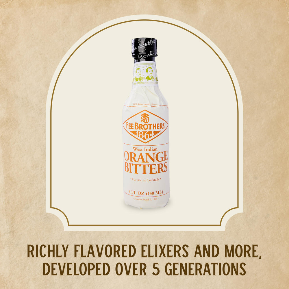 Fee Brothers glass with bitter dash, balanced complexity for shaken or stirred drinks