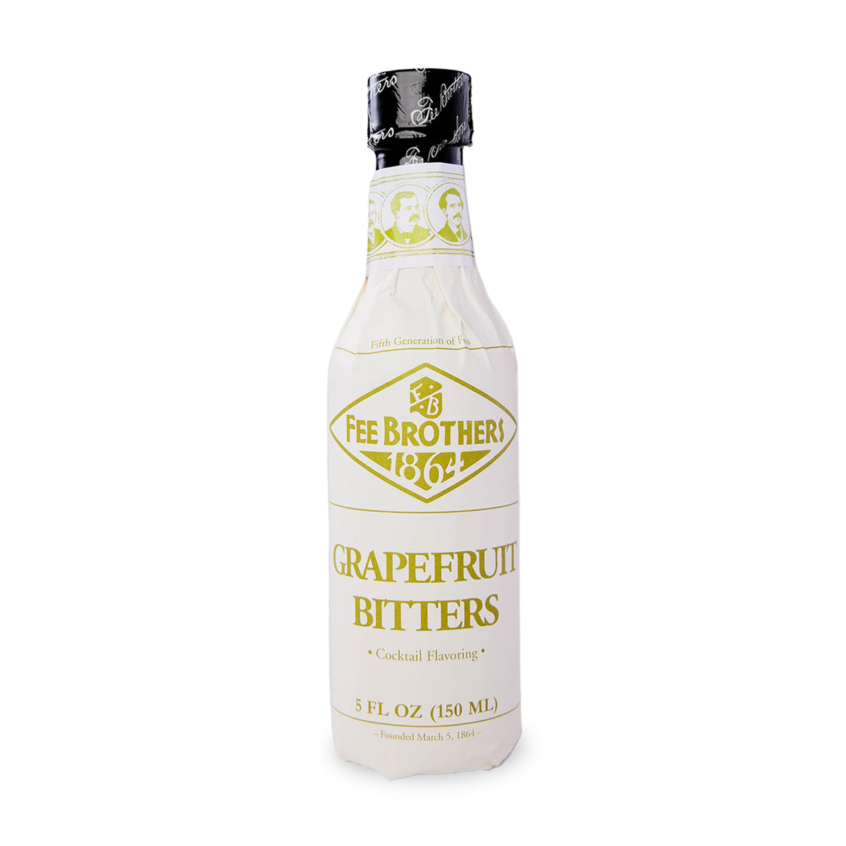 Fee Brothers Grapefruit Bitters bottle pours to add citrus depth for balanced cocktails.