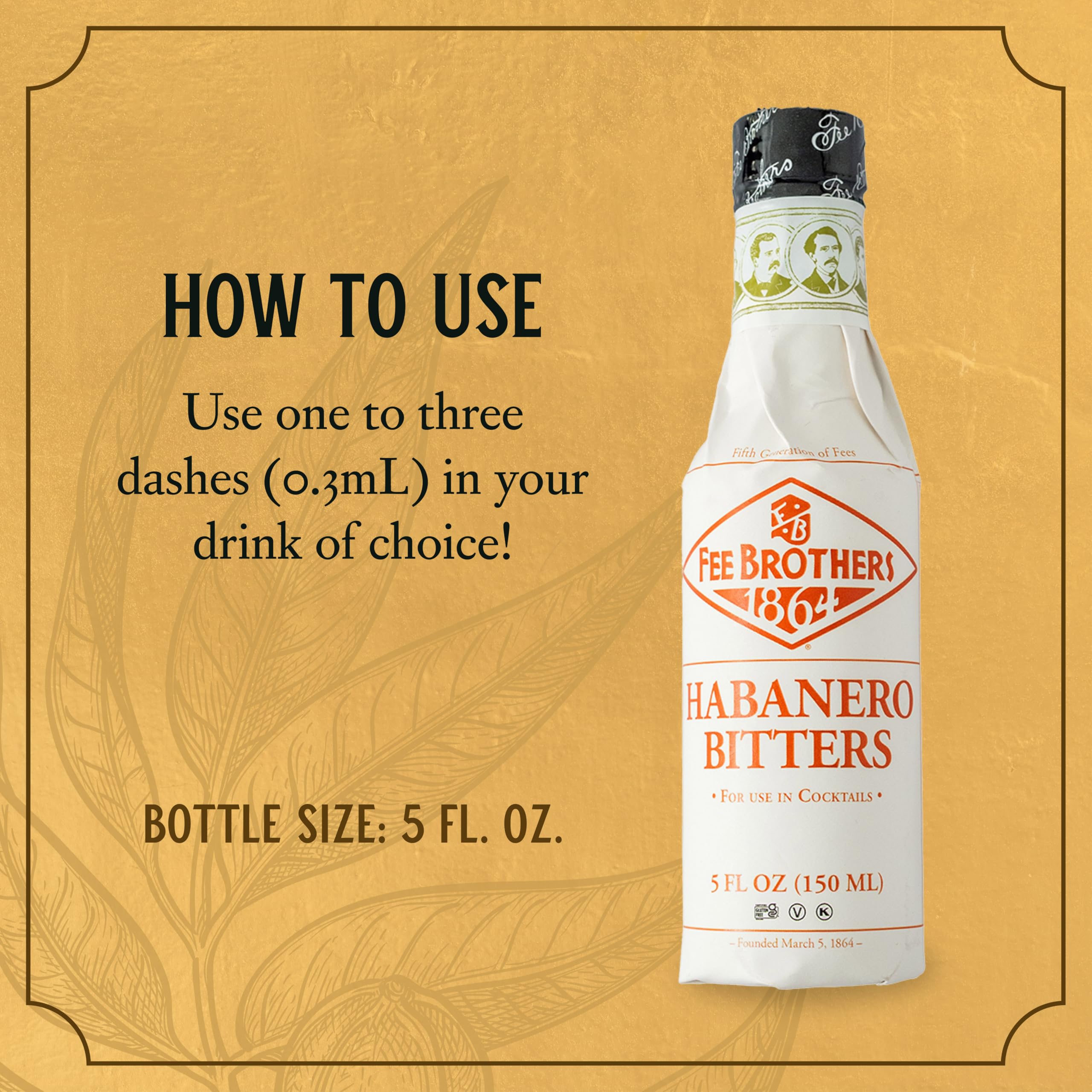 A dash from Fee Brothers Habanero Bitters delivers precise flavor boost.