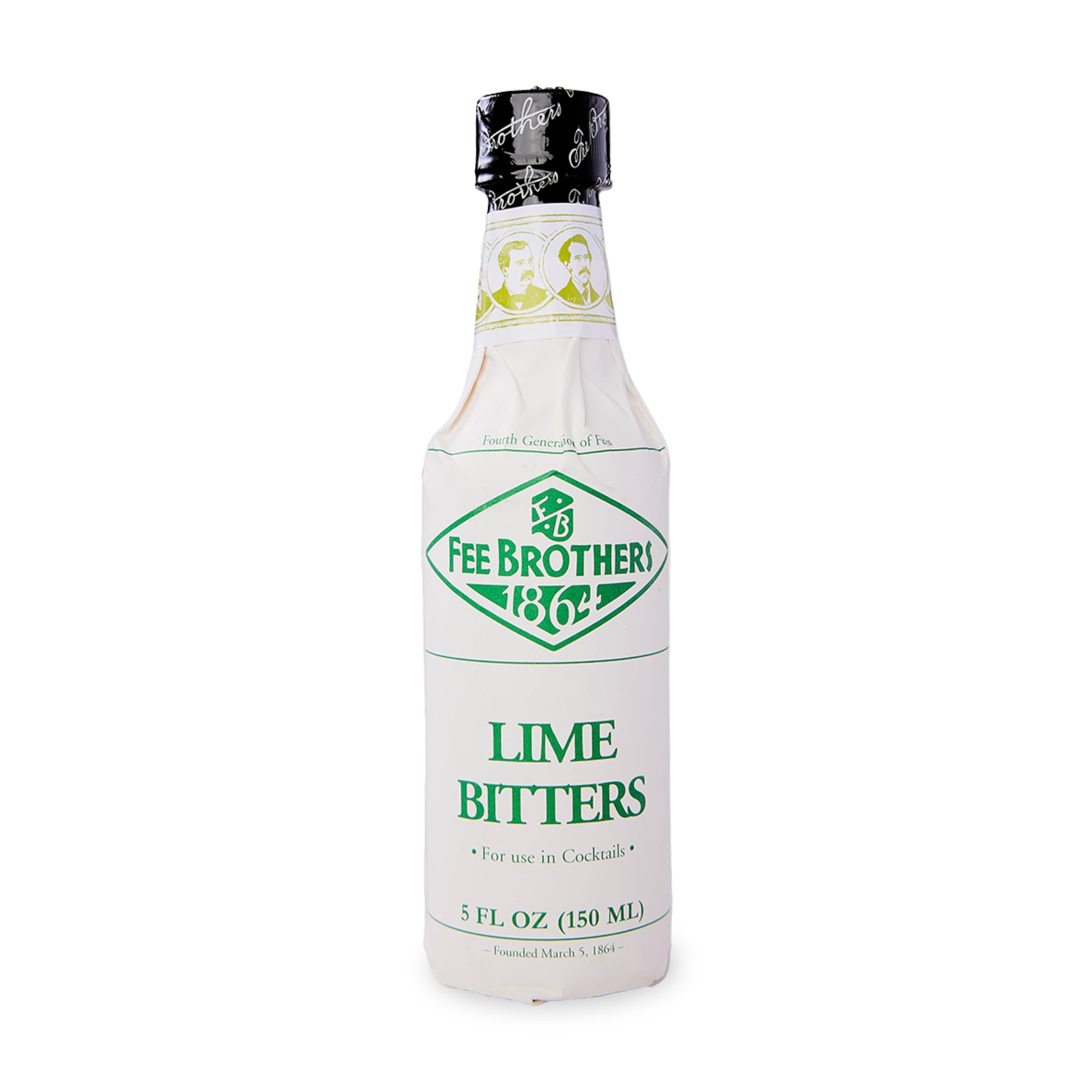 Fee Brothers Lime Cocktail Bitters bottle front showing lime aroma for cocktails