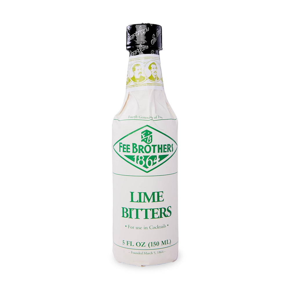 Fee Brothers Lime Cocktail Bitters bottle front showing lime aroma for cocktails
