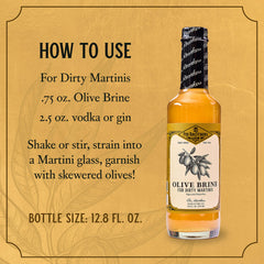 Fee Brothers Olive Brine cloudy-effect creates the signature martini look.