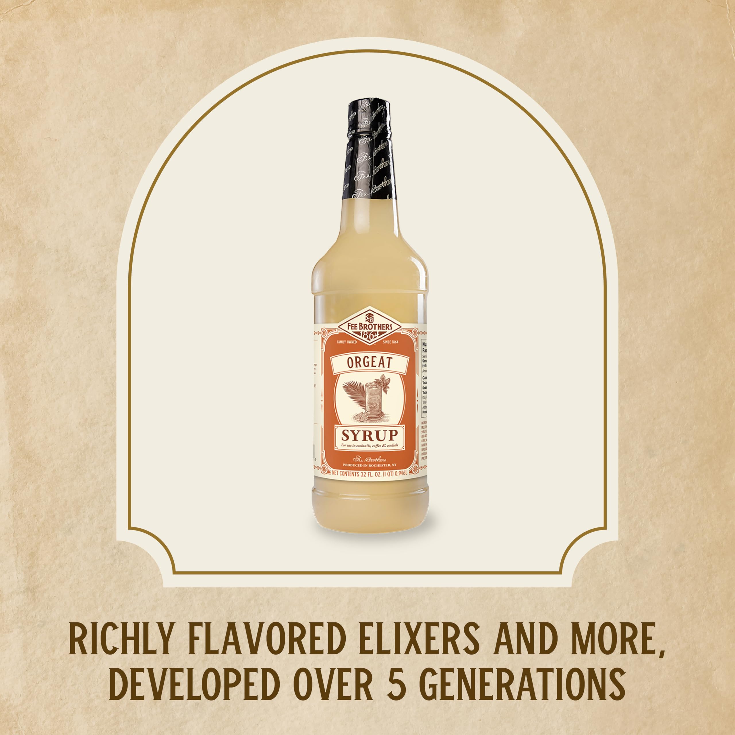 Fee Brothers Orgeat Syrup offers almond notes in cappuccino and latte drinks