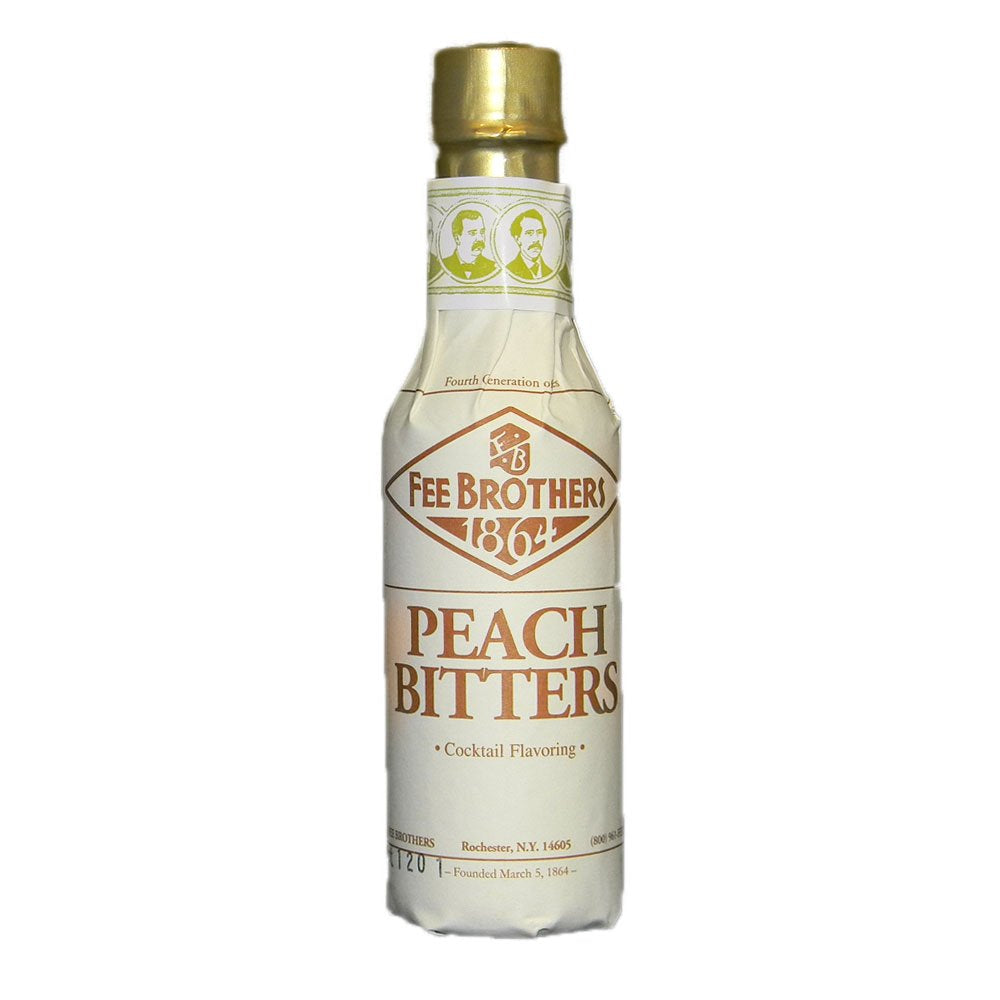 Fee Brothers Peach Bitters bottle enhancing cocktails with fruity aroma