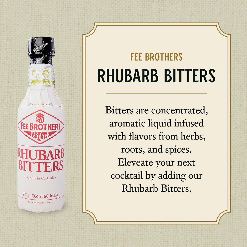 Fee Brothers Rhubarb Bitters dash pour demonstrates balancing a cocktail with nuance
