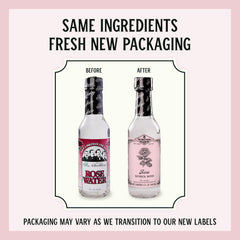 Fee Brothers Rose Botanical Water ingredients label highlighting plant extracts