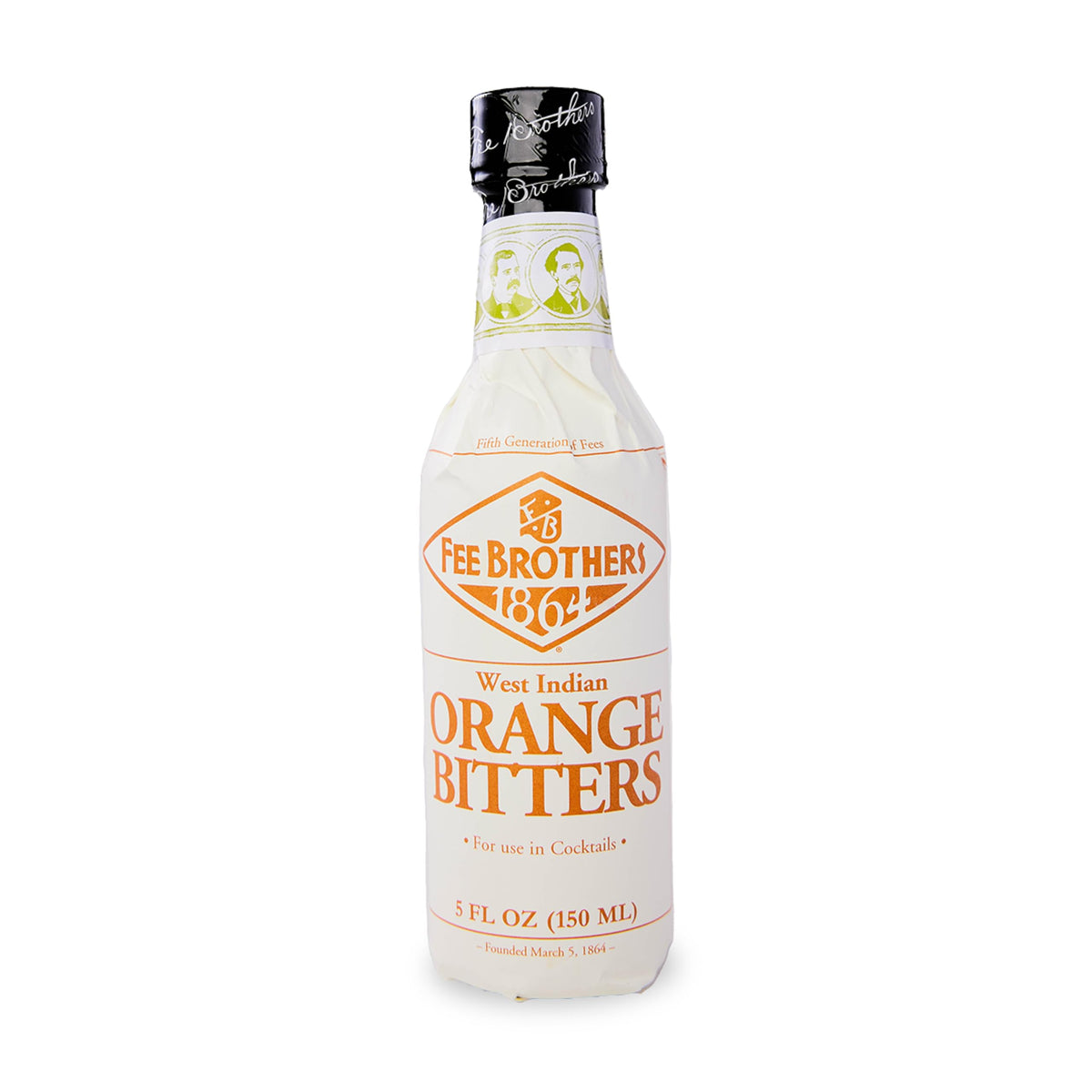 Fee Brothers West Indian Orange Bitters bottle on bar, citrus depth for cocktails