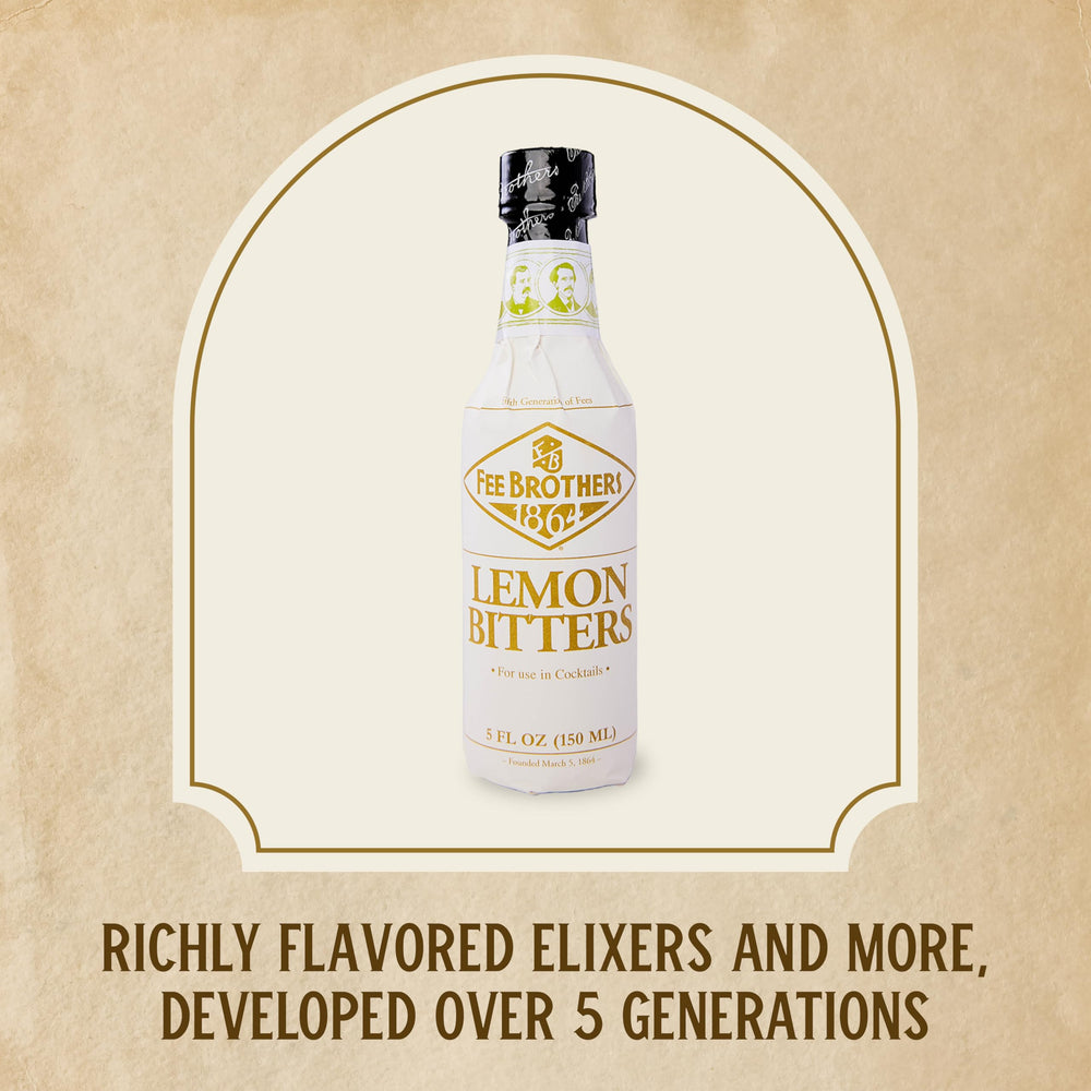 Kitchen scene with Fee Brothers Lemon Bitters for home bartenders.