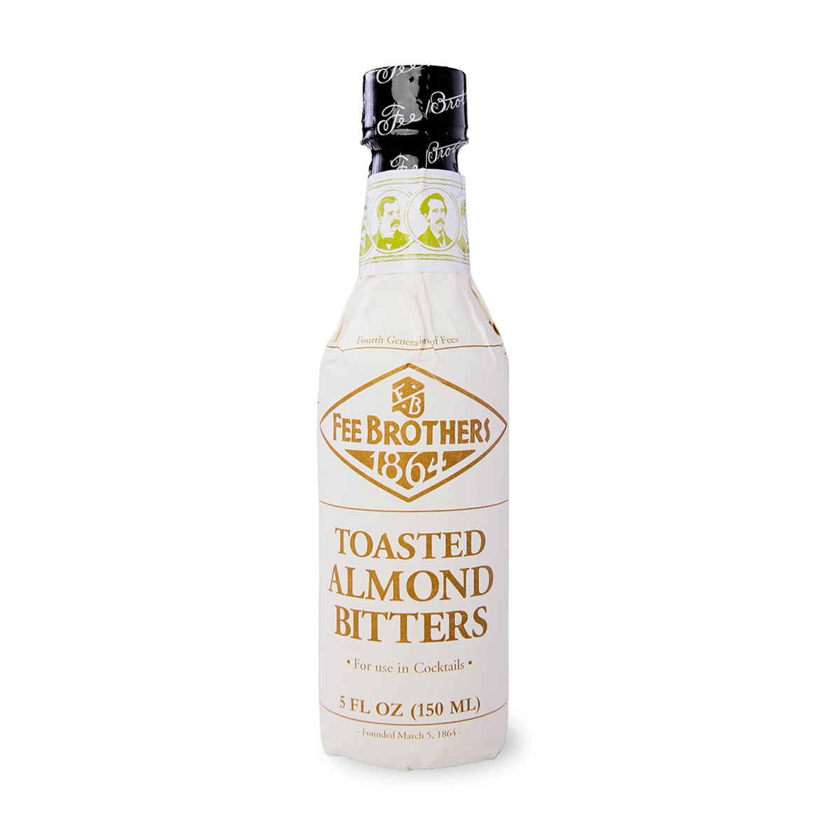 Fee Brothers Toasted Almond Bitters bottle front for rich cocktail depth.