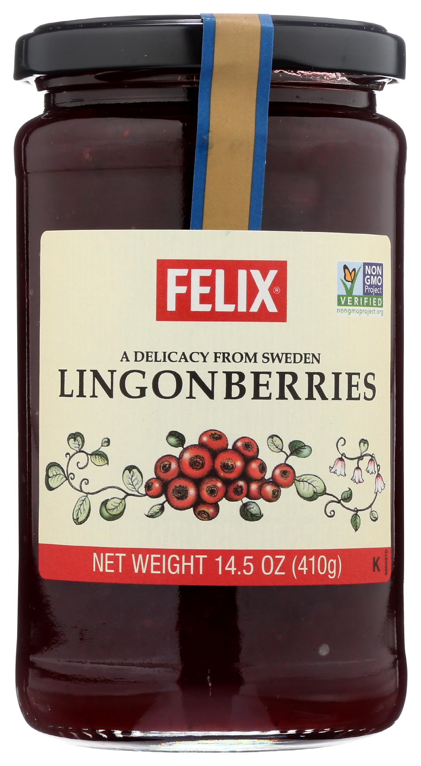 Felix Lingonberries glass jar showing vibrant berries for versatile topping use
