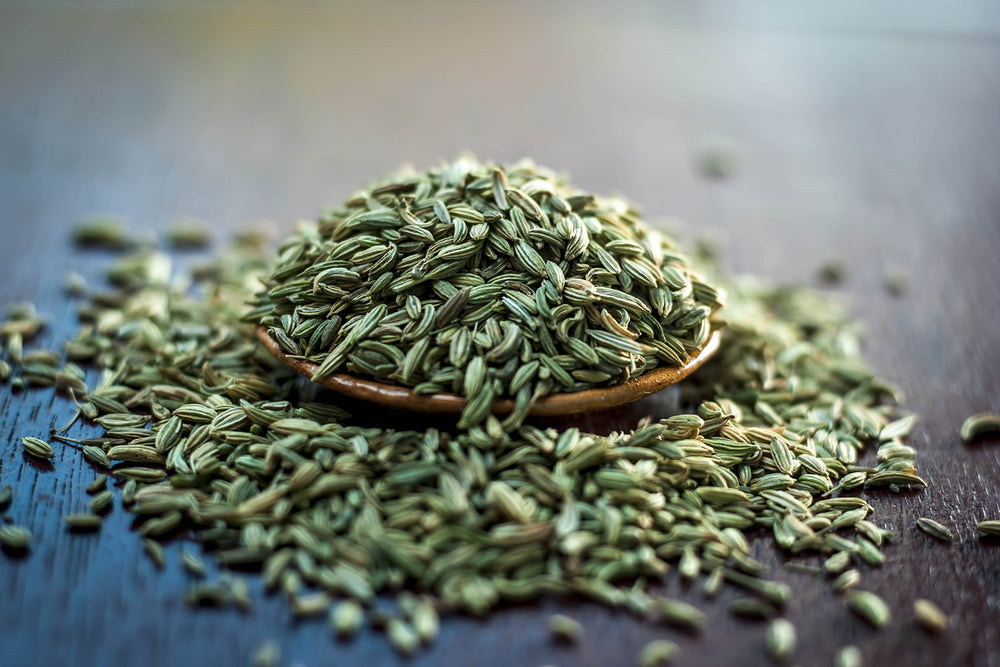 Resealable BPA-free bag preserves flavor and aroma of fennel seeds.