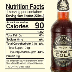 Fentimans Sparkling Curiosity Cola pour—crisp fizz ideal for everyday mixers.