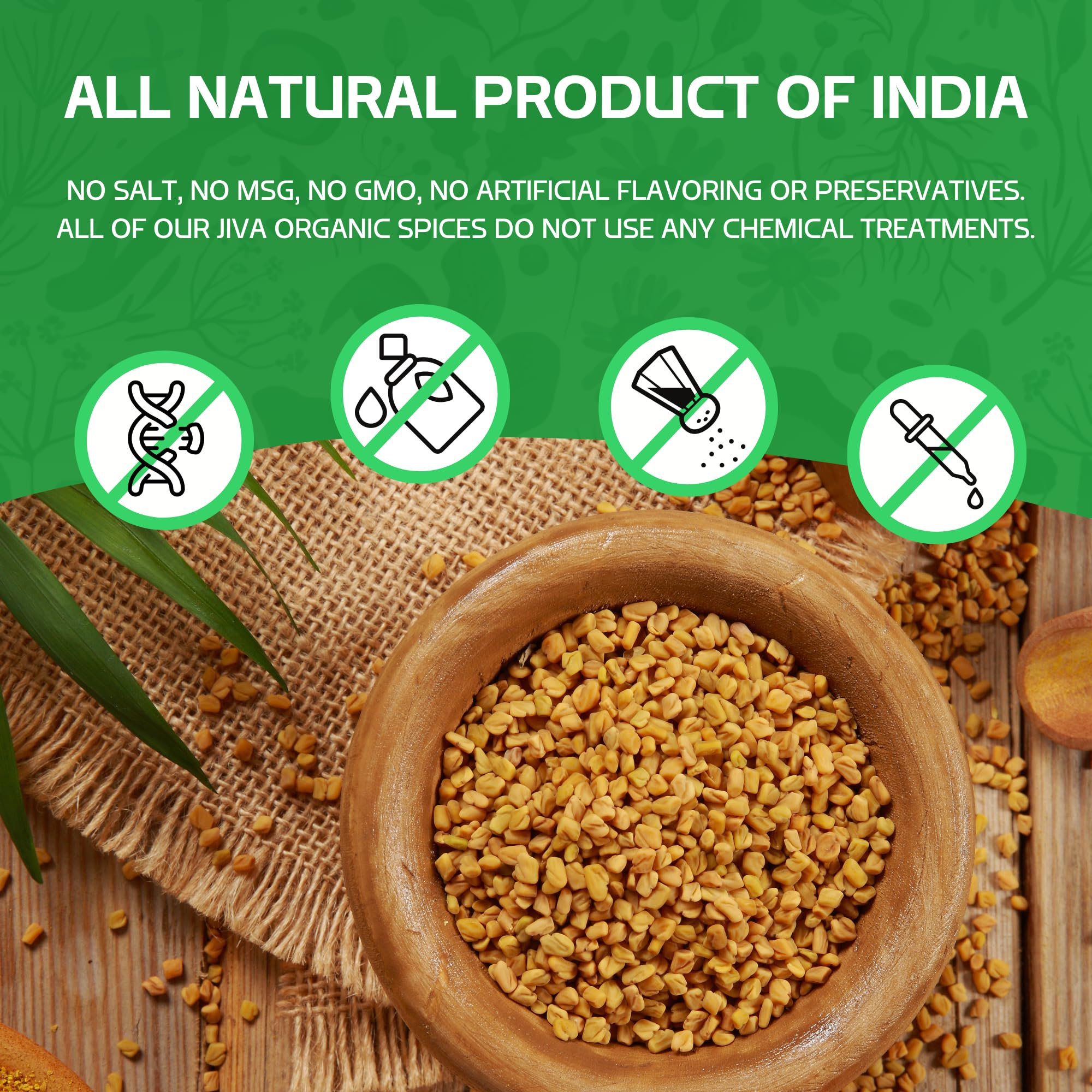 Raw fenugreek powder close-up shows rich texture.