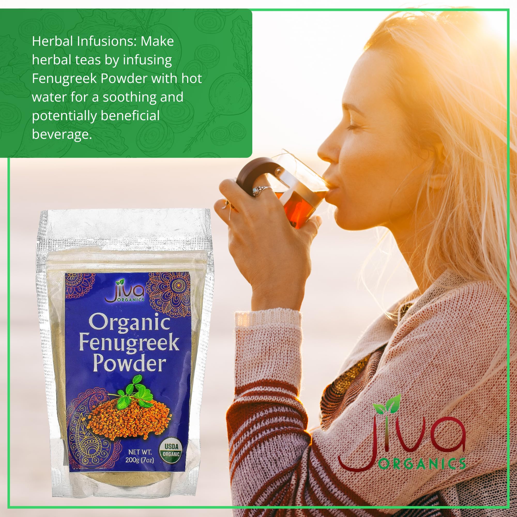 Fenugreek powder for skincare and daily spice use.