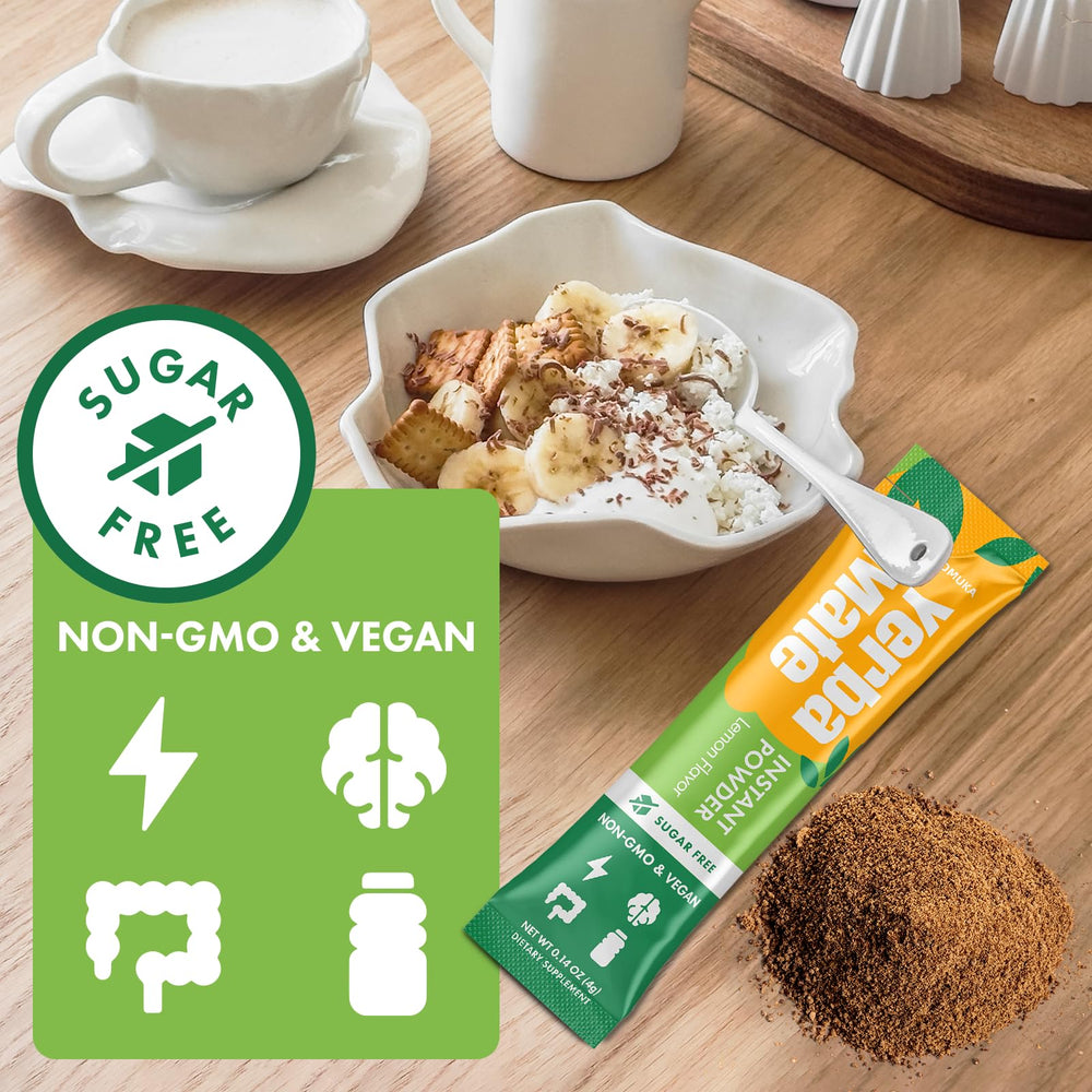 Fergomuka Yerba Mate 4000mg packaging shows antioxidant-rich blend for daily wellness.
