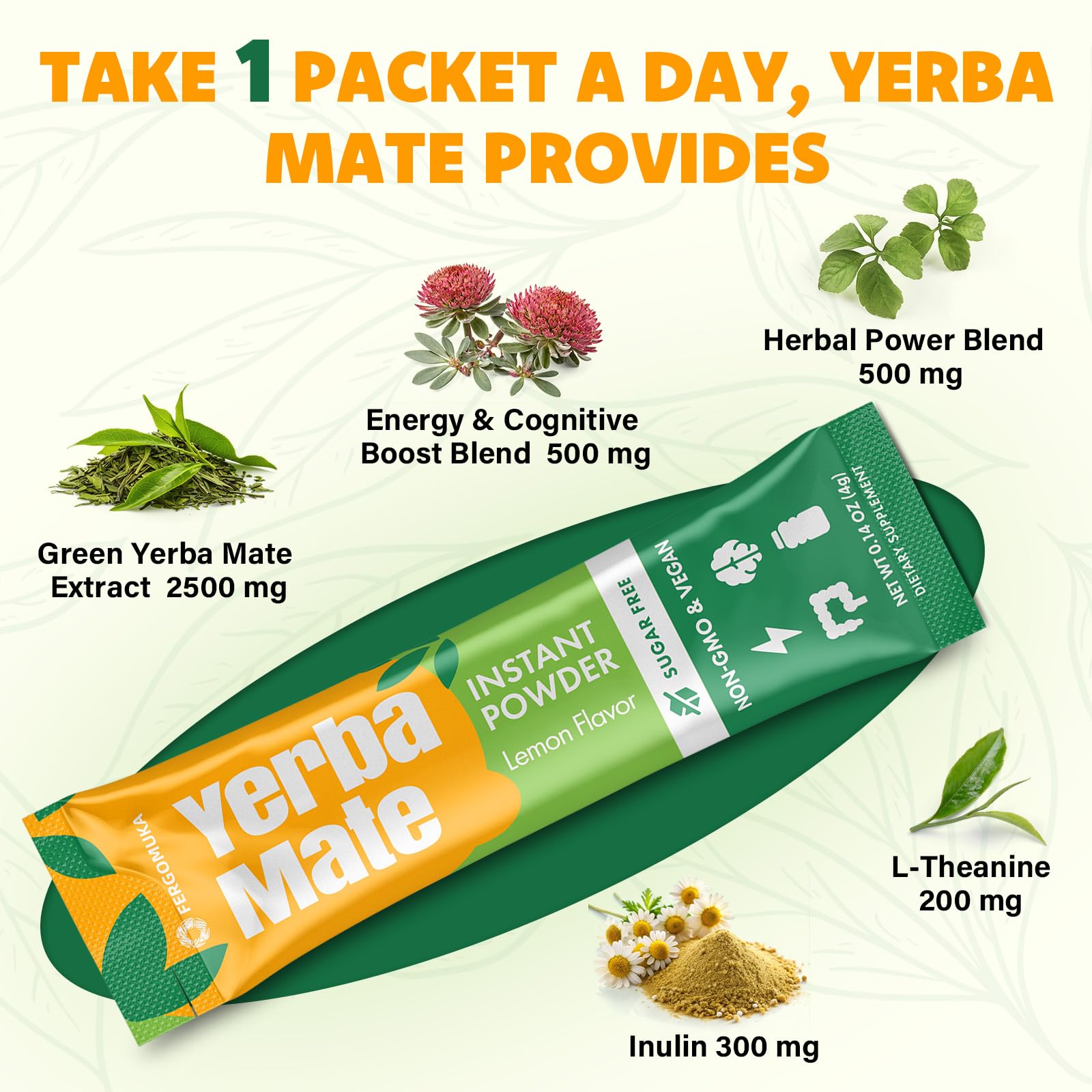 Fergomuka 4000mg blend with ginseng and L-Theanine for balanced energy.