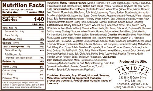 FERIDIES Honey Cheddar 5 O'Clock Crunch close-up showing colorful mix.