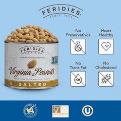 Feridies lightly salted peanuts with no preservatives for everyday snacking.