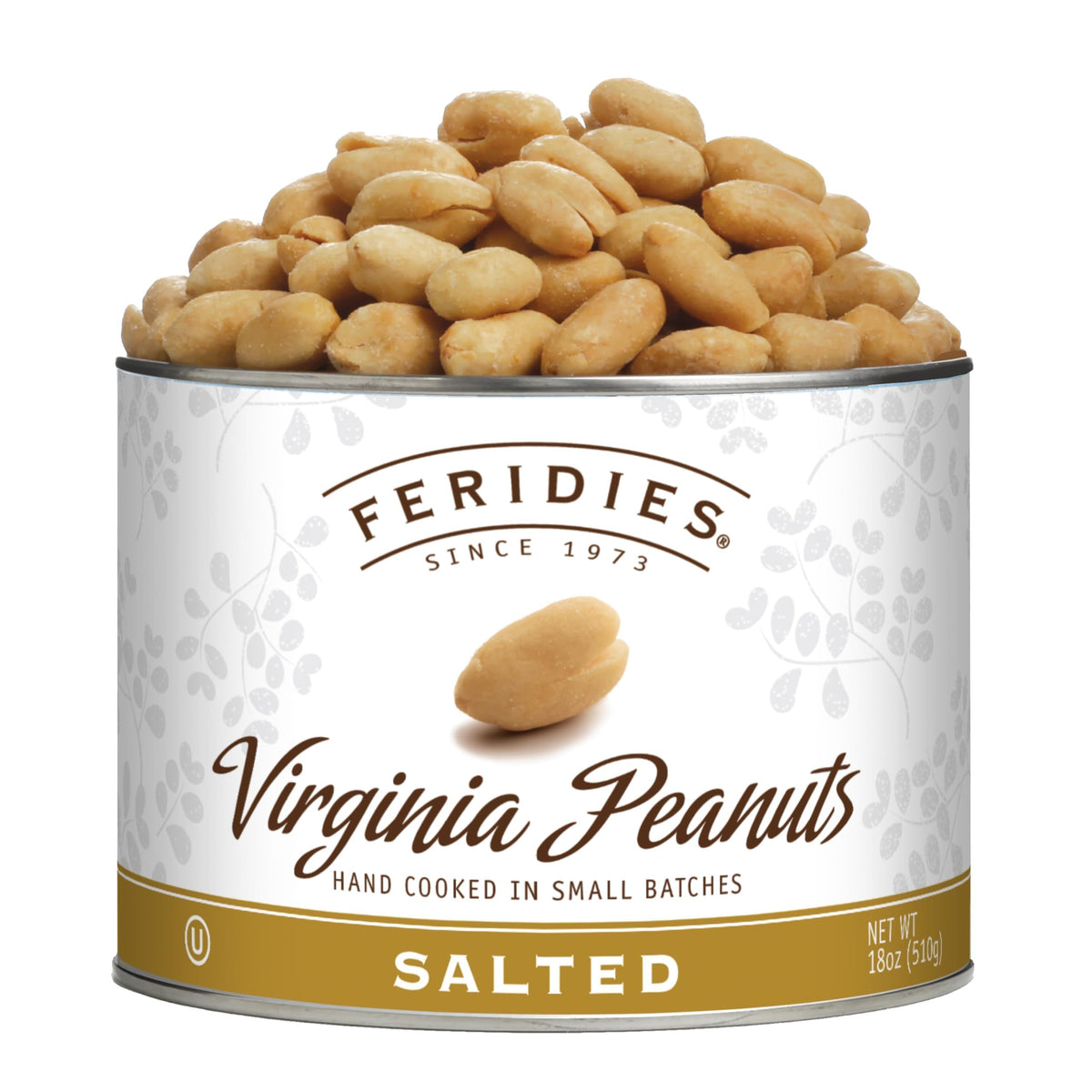 FERIDIES super extra large salted Virginia peanuts can—premium snack with natural protein.