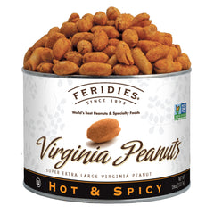 FERIDIES hot and spicy Virginia peanuts in a can for bold snacking