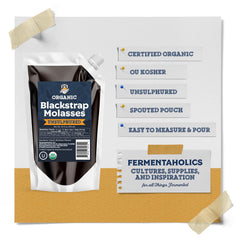 Fermentaholics 20oz spouted pouch simplifies pouring and portioning in cooking.